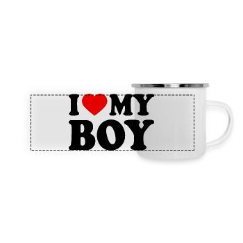 I love my boy - Panoramic Camper Mug - white - Front