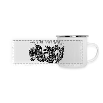 Odin Geri and Freki 3 - Panoramic Camper Mug - white - Front