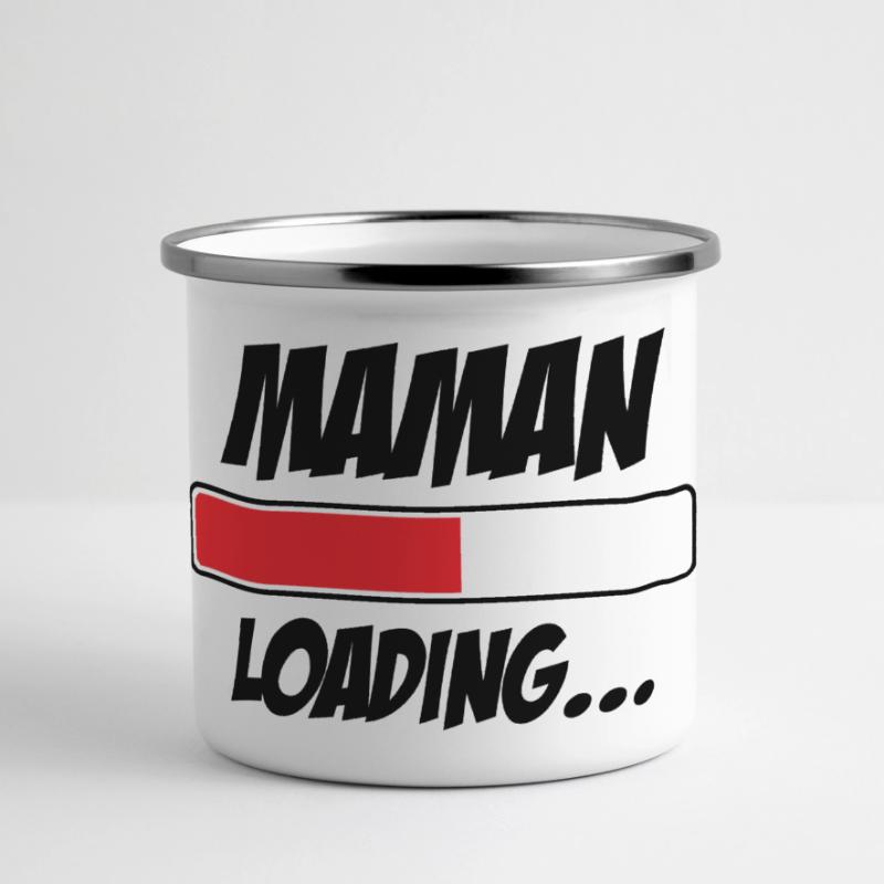 Maman loading... Please Wait - Future Mère Mug panoramique émaillé