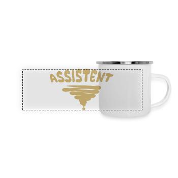 Beruf Assistent - Panorama Emaille-Tasse - Weiß - Vorne