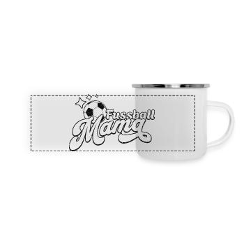 Fussball Mama für Mütter auf dem Fußballplatz - Panorama Emaille-Tasse - Weiß - Vorne