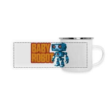 Robot Vintage - Mug panoramique émaillé - blanc - Devant