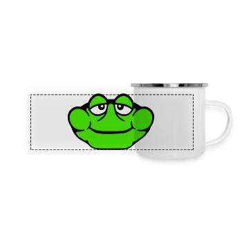 Frog Toad Smiles Funny Comic Happy Cool - Panoramic Camper Mug - white - Front