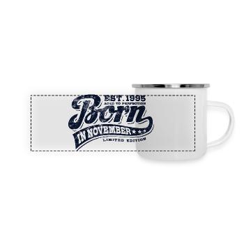 Né en novembre 1995 - Anniversaire - Cadeau - Mug panoramique émaillé - blanc - Devant