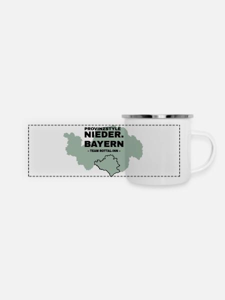 Niederbayern | ROTTAL-INN - Panorama Emaille-Tasse - Weiß