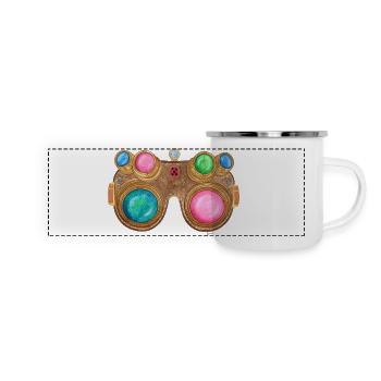 Rainbow Steampunk Glasses - Panoramic Camper Mug - white - Front
