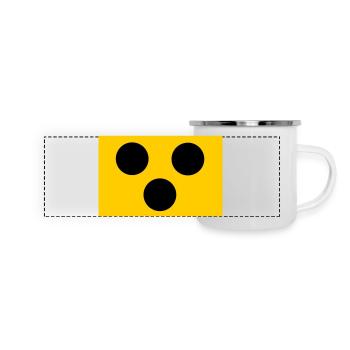 Blind - Blindenzeichen - Panorama Emaille-Tasse - Weiß - Vorne