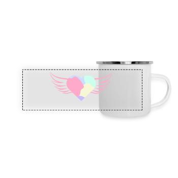 Pastel Heart with Wings - ApriNoeScor - Panoramic Camper Mug - white - Front