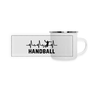 Handball heartbeat handball player - Panoramic Camper Mug - white - Front