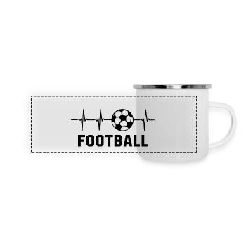 Football Heartbeat Football Joueur de football - Mug panoramique émaillé - blanc - Devant