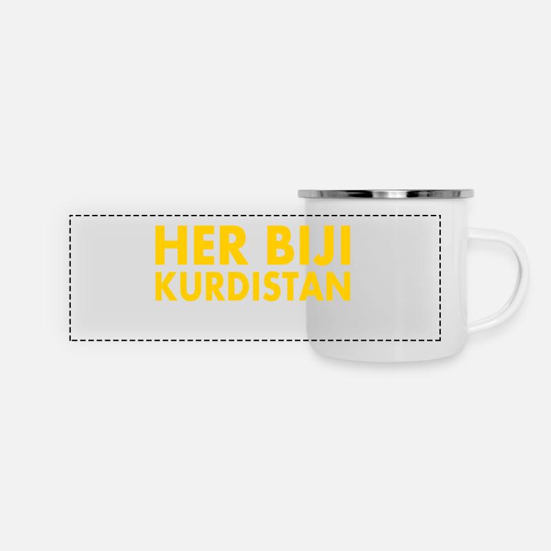 Her biji Kurdistan - Panorama Emaille-Tasse - Weiß