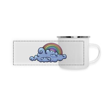 Nuage arc-en-ciel - Mug panoramique émaillé - blanc - Devant