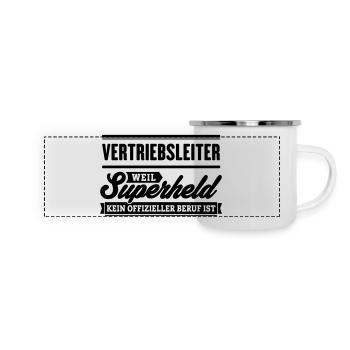Superheld Vertriebsleiter - Panorama Emaille-Tasse - Weiß - Vorne