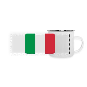ITALY FLAG round corner 400 dpi - Mug panoramique émaillé - blanc - Devant