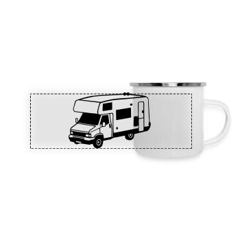 camping car - Mug panoramique émaillé - blanc - Devant