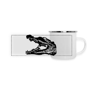 Crocodile - Mug panoramique émaillé - blanc - Devant