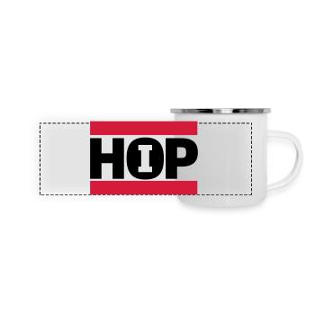 hip hop - Panorama Emaille-Tasse - Weiß - Vorne