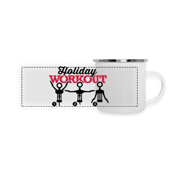 Holiday workout corkscrew - Mug panoramique émaillé - blanc - Devant
