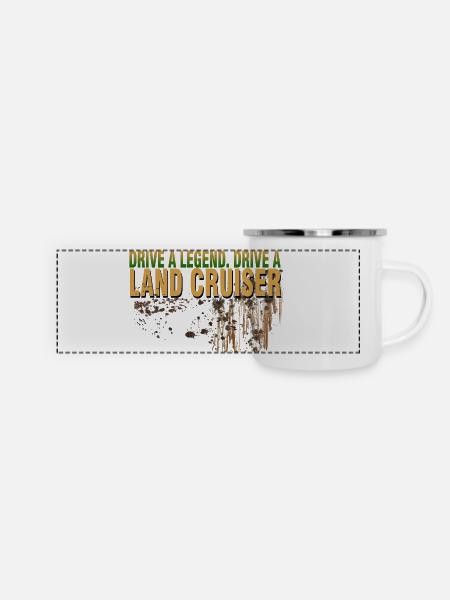 Landcruiser Drive A Legend - Panorama Emaille-Tasse - Weiß