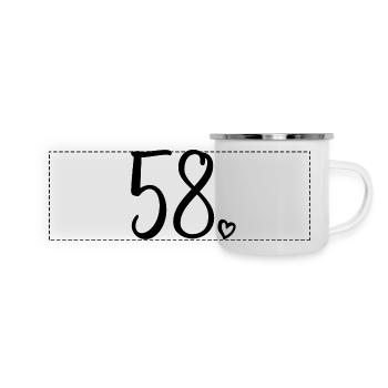 Cute Number 58, 58 Years Old, 58th Birthday Gift - Panoramic Camper Mug - white - Front