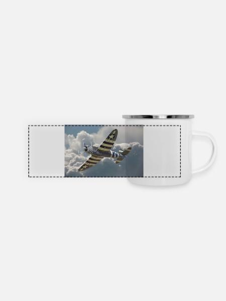 P-47 Thunderbolt - Panorama Emaille-Tasse - Weiß