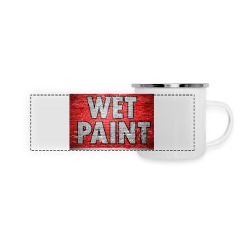 Wet Paint Brick Wall Graffiti - Panoramic Camper Mug - white - Front