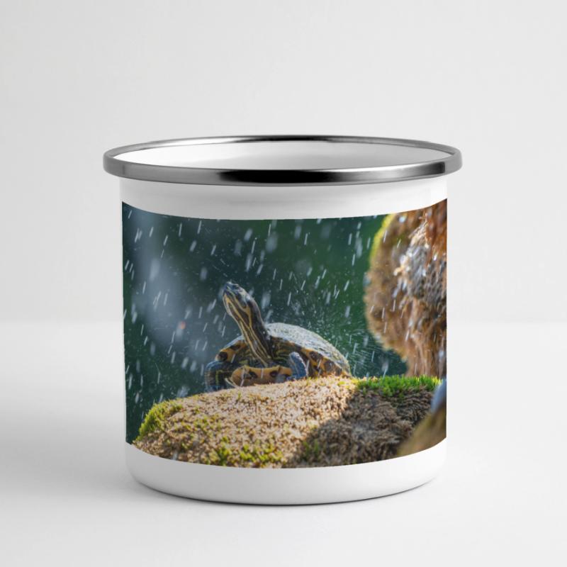 Gelbbauch-Slider Trachemys scripta scripta Panorama Emaille-Tasse