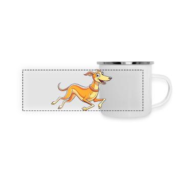 Graceful Running Whippet Artwork - Panoramic Camper Mug - white - Front