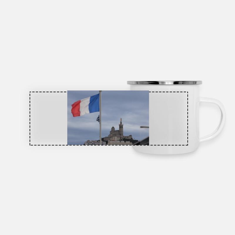 Notre dame de la garde Marseille France - Panoramic Camper Mug - white