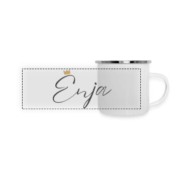 Prinzessin Enja Crown Hemd – Name mit Buchstabe E - Panorama Emaille-Tasse - Weiß - Vorne
