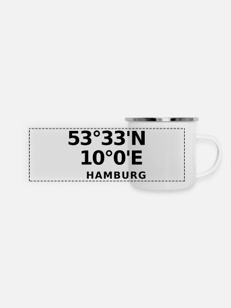 Hamburg - Panorama Emaille-Tasse - Weiß