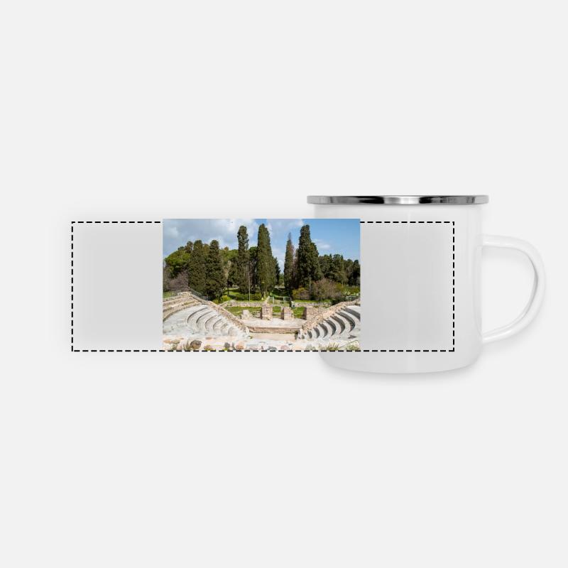 ruines de l’Odéon romain de la ville de Kos Île de Kos Sud - Mug panoramique émaillé - blanc