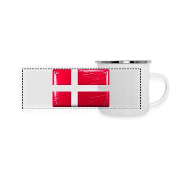 Drapeau du Danemark Drapeau Dannebrog Tin Sign Look - Mug panoramique émaillé - blanc - Devant