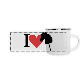 J’ADORE HOBBY HORSE- HOBBY HORSING- CHEVAL SUR UN BÂTON - Mug panoramique émaillé - blanc - Devant