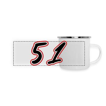 51 Zahl Symbol - Panorama Emaille-Tasse - Weiß - Vorne