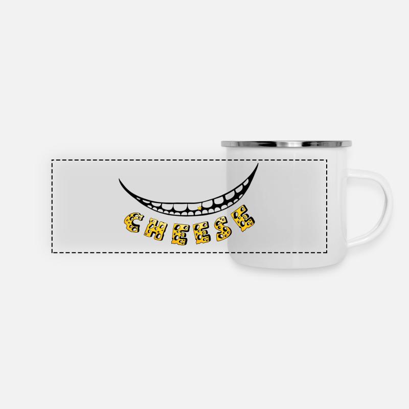 Fromage :) - Mug panoramique émaillé - blanc