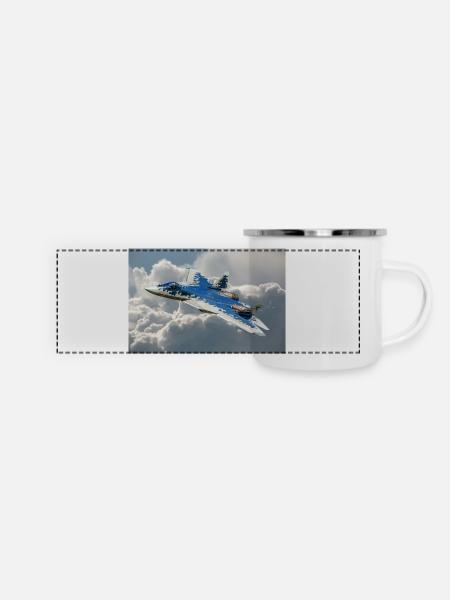 Su-57 - Panorama Emaille-Tasse - Weiß