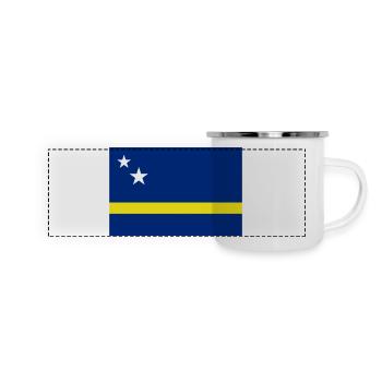 Curacao - Panorama Emaille-Tasse - Weiß - Vorne
