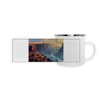 Poster Illustration Paysage de Canyon - Mug panoramique émaillé - blanc - Devant