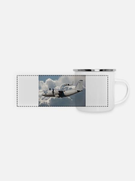 C-27 Spartan - Panorama Emaille-Tasse - Weiß
