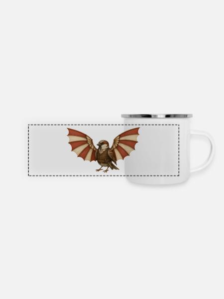 Ulmer Spatzen Berblinger - Panorama Emaille-Tasse - Weiß
