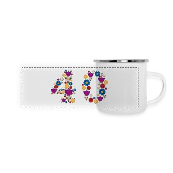 Fleurs 40 - Mug panoramique émaillé - blanc - Devant