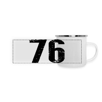 76 Zahl Trikot - Panorama Emaille-Tasse - Weiß - Vorne