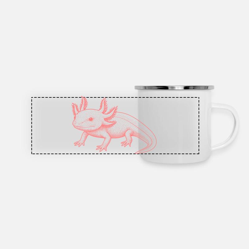 Axolotl Linen Style – Pink - Panoramic Camper Mug - white