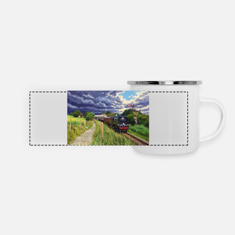 Heritage Express in Green Valley - Panoramic Camper Mug - white