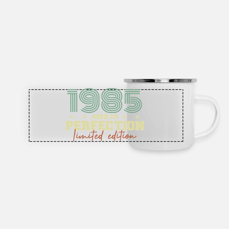 1985 - Panorama Emaille-Tasse - Weiß