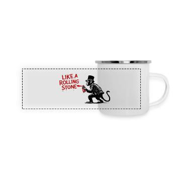 Wie ein Rolling Stone Monkey - Panorama Emaille-Tasse - Weiß - Vorne