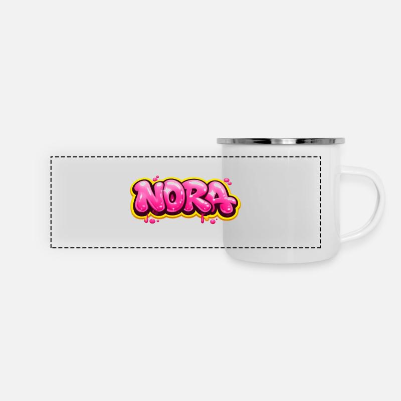 NORA GRAFFITI NAME FOR PERFECT GIFT PRINTABLE - Panoramic Camper Mug - white