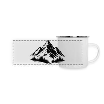 Mountains Forest Landscape - Panoramic Camper Mug - white - Front