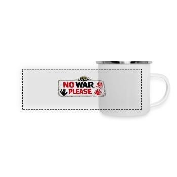 War No More – Sticker Peace & Humanity  - Mug panoramique émaillé - blanc - Devant